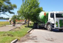 Arreglan las veredas de la costanera viedmenses
