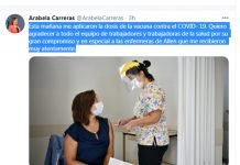 Se vacunó Arabela