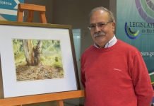 Gustavo Acosta expone acuarelas en la Legislatura